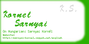 kornel sarnyai business card